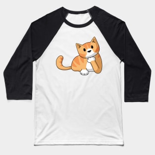 Ginger Cat Listening Baseball T-Shirt